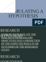 Formulating & Testing Hypotheses in Research