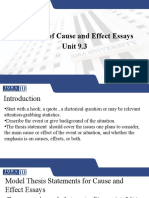 Structure of Cause and Effect Essays