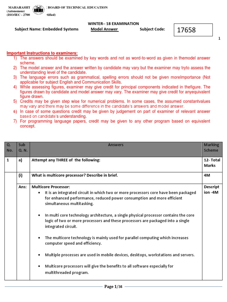 Embedded Systems Model Answer Winter 2023 | PDF | Embedded System ...