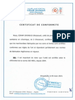 Certificat de Conformité 2023