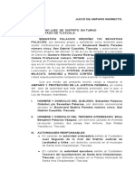 Demanda de Amparo Indirecto vs. Falta de Emplazamiento Sebastaián Palacios Ordoñez