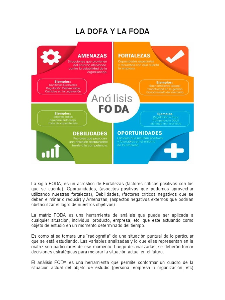 LA DOFA Y LA FODA | PDF | Análisis FODA | Comunicación