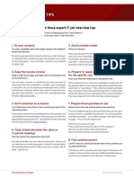 It Job Interview Tips Cheat Sheet PDF