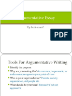 Argumentative Essay: Up For It or Not?