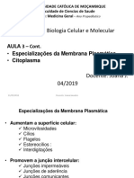 Aula 3 - Parte II - Especializac Das Membranas e Citplasma - 2019-1 PDF