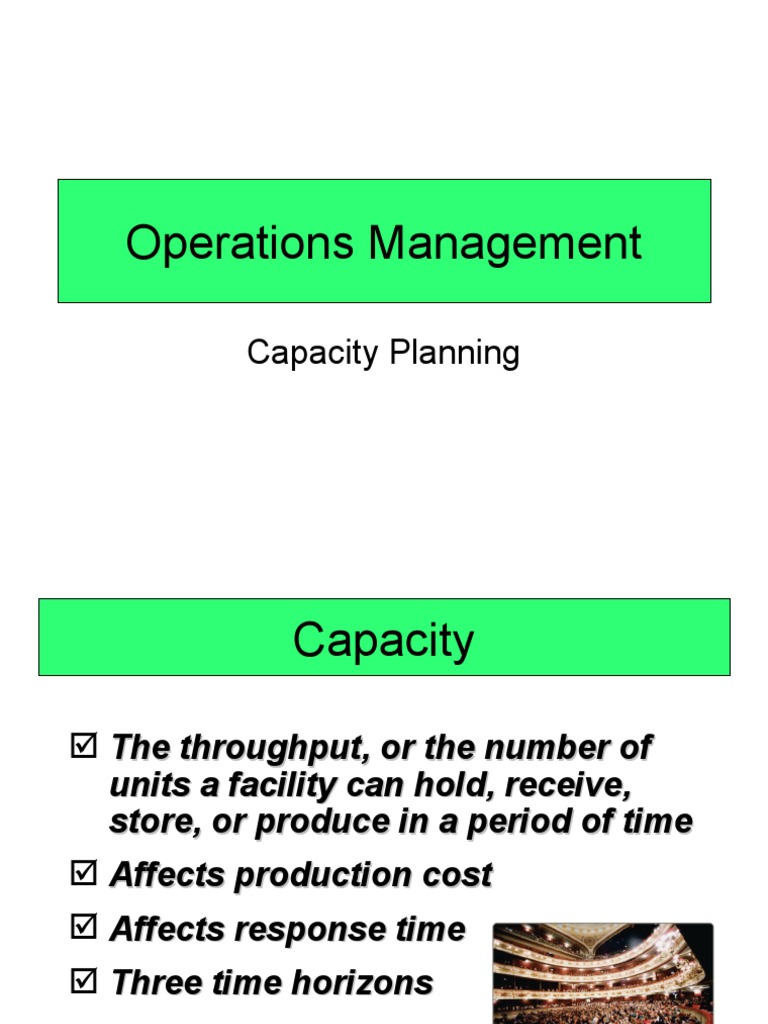 OM Capacity Planning | PDF | Economies | Economics