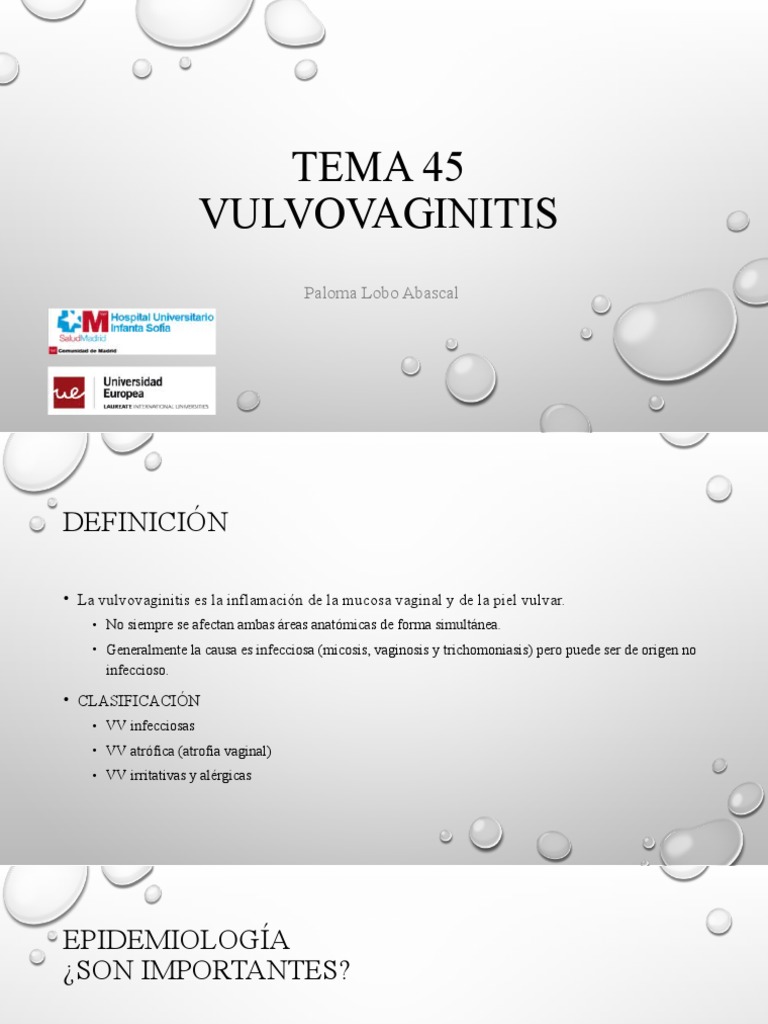 Tema 45 Vulvovaginitis PDF Candidiasis Vagina
