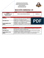 Plan de Clase Semana 25 Esc. Mexico. 2022-2023