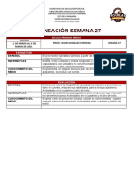 Plan de Clase Semana 27 Esc. Mexico. 2022-2023