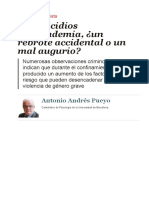 Feminicidios Pospandemia, ¿Un Rebrote Accidental o Un Mal Augurio - , Por Antonio Andrés Pueyo