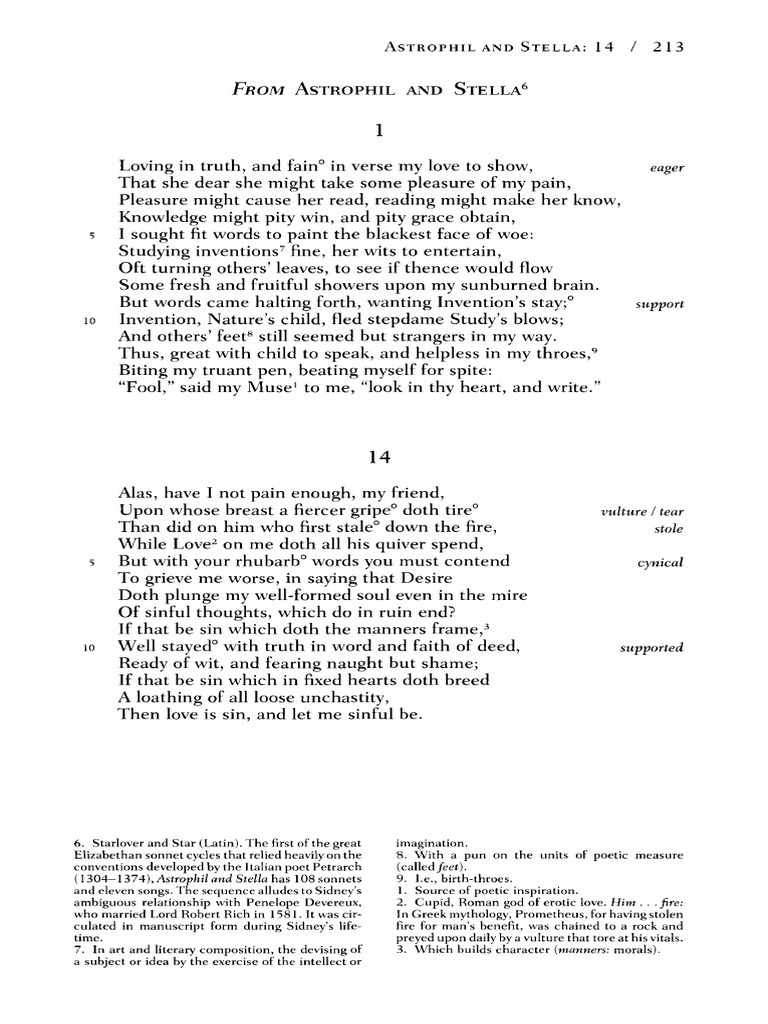 Astrophil And Stella Sonnet 15 Summary