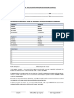 Formato de Declaracion Jurada de Bines Personales