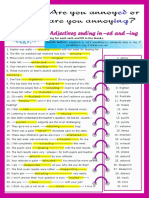 Adjectives Ending in Ed and Ing