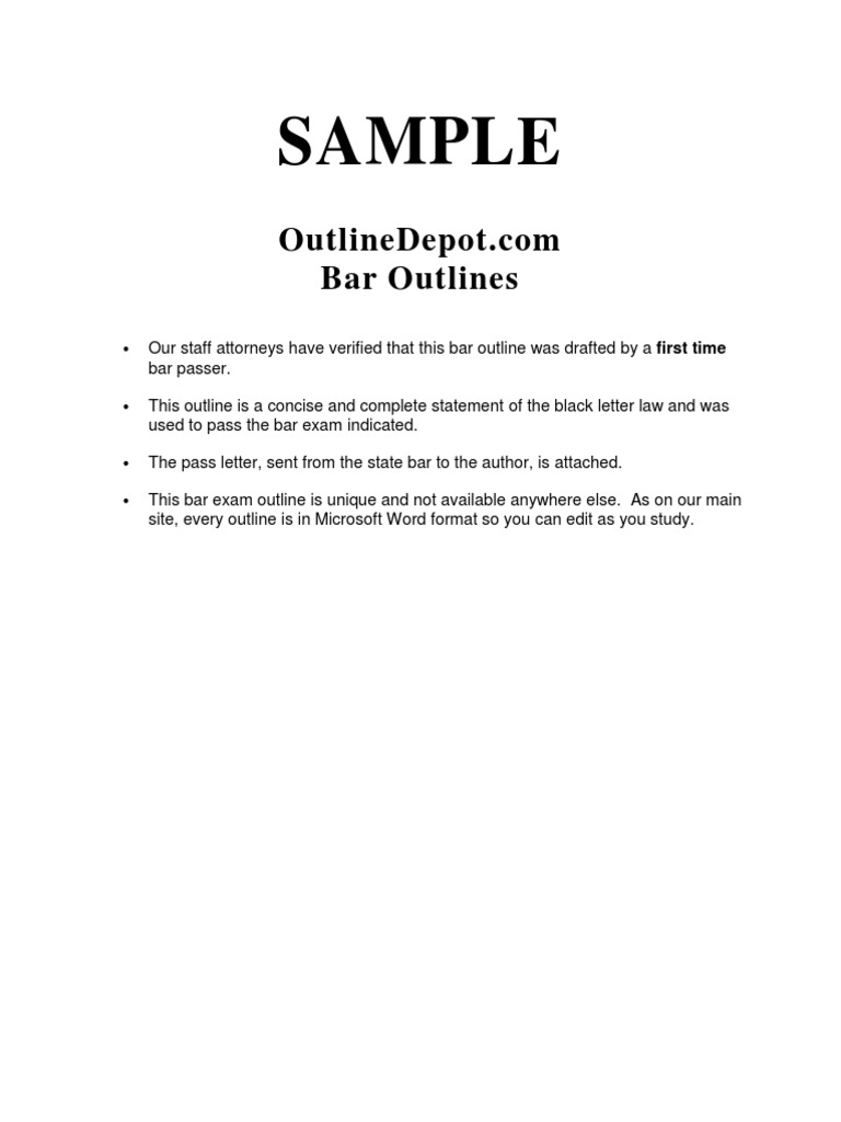 Oh Bar Evidence Sample Outline PDF Witness Impeachment Legal