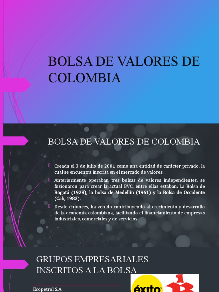 Bolsa de Valores de Colombia: Mercados y Cursos | PDF | Bolsa | Mercado ...