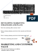 Marketing Management Session 2 - Developing Strategies and Plans