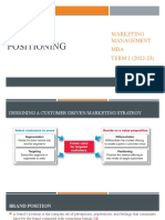 Marketing Management Positioning MBA Term 1