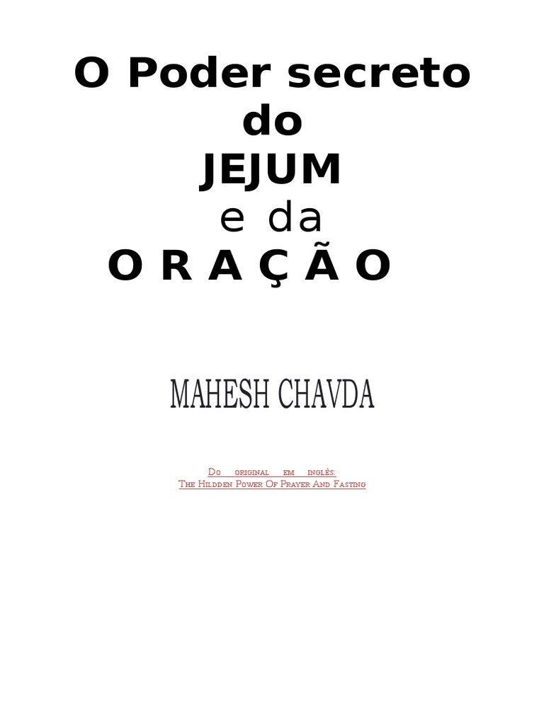 O Poder Secreto Do Jejum E Da Oração Pdf Download Grátis Pdf Jejum