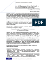 Processamento de Linguagem Natural Aplicado À Anamneses Do Domínio Da Ginecologia