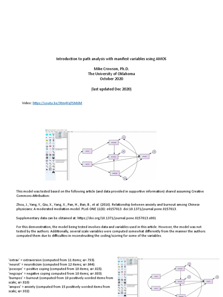 Introduction To Path Analysis Using Amos Pdf Normal Distribution