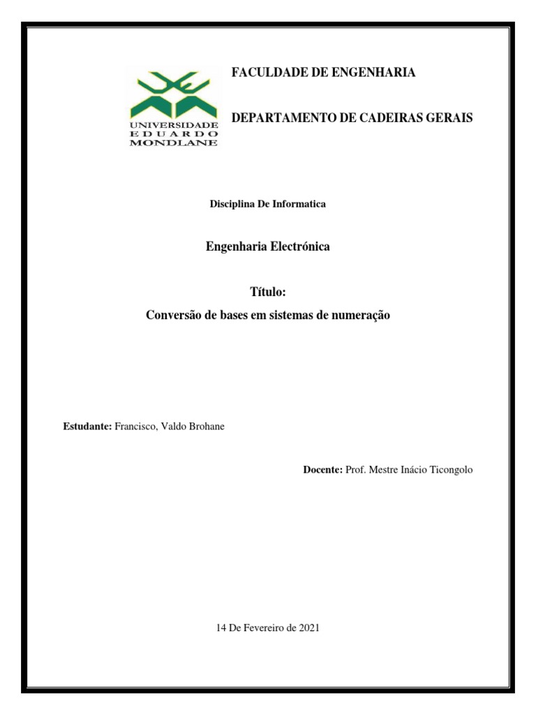 Conversão de Bases em Sistemas Numéricos | PDF | Tecnologia e Engenharia