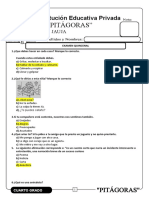 Examen Quincenal 4to Personal Social