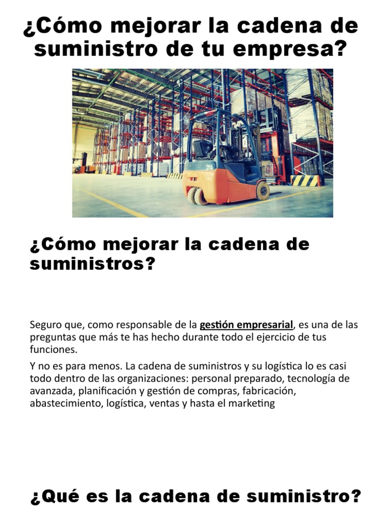 Cómo Mejorar La Cadena de Suministro de | PDF | Logística | Marketing