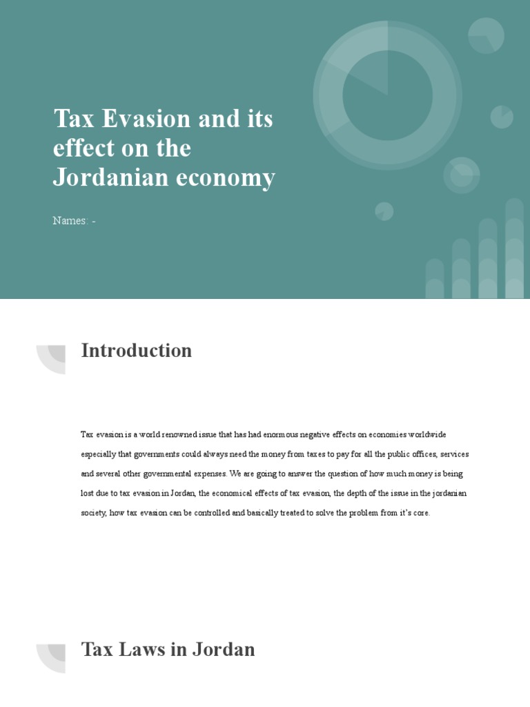 Tax Evasion and Its Effect On The Jordanian Economy PDF Taxes