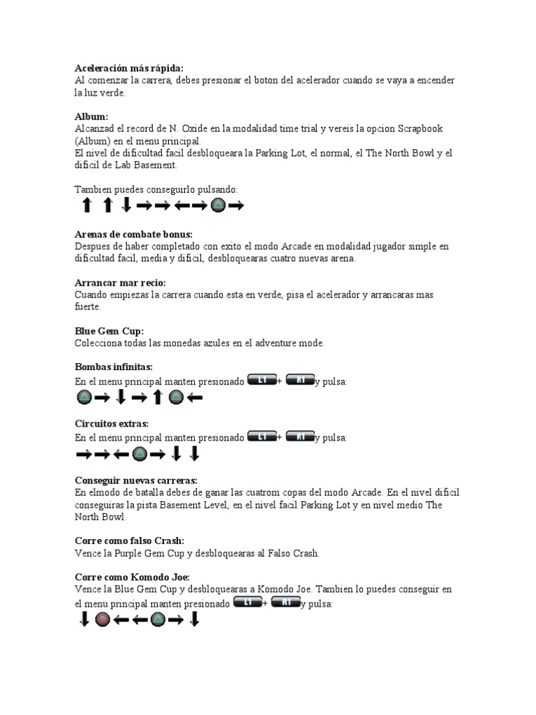 Trucos Crash T R PDF Videojuegos Franquicias de videojuegos