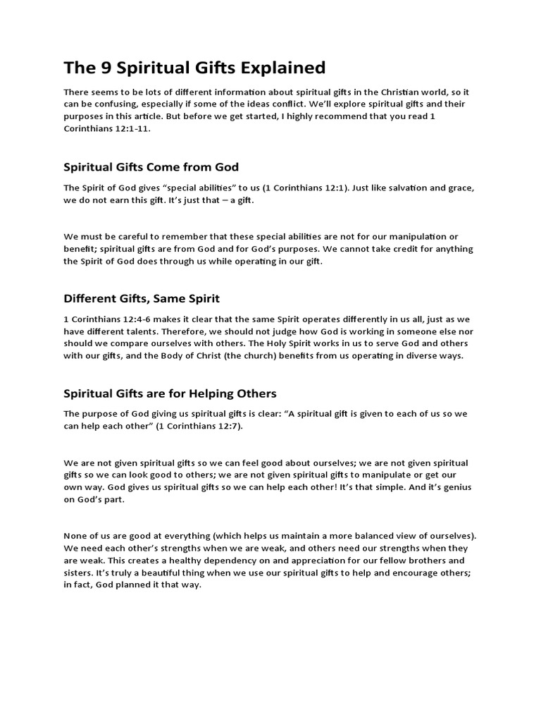Spiritual Gift Meanings