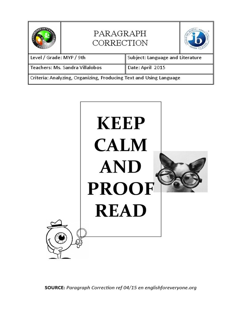 Paragraph Correction PDF