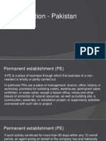 Pakistan Taxation - Key Concepts of Permanent Establishment, Default Surcharge, Penalties and Sole Trader