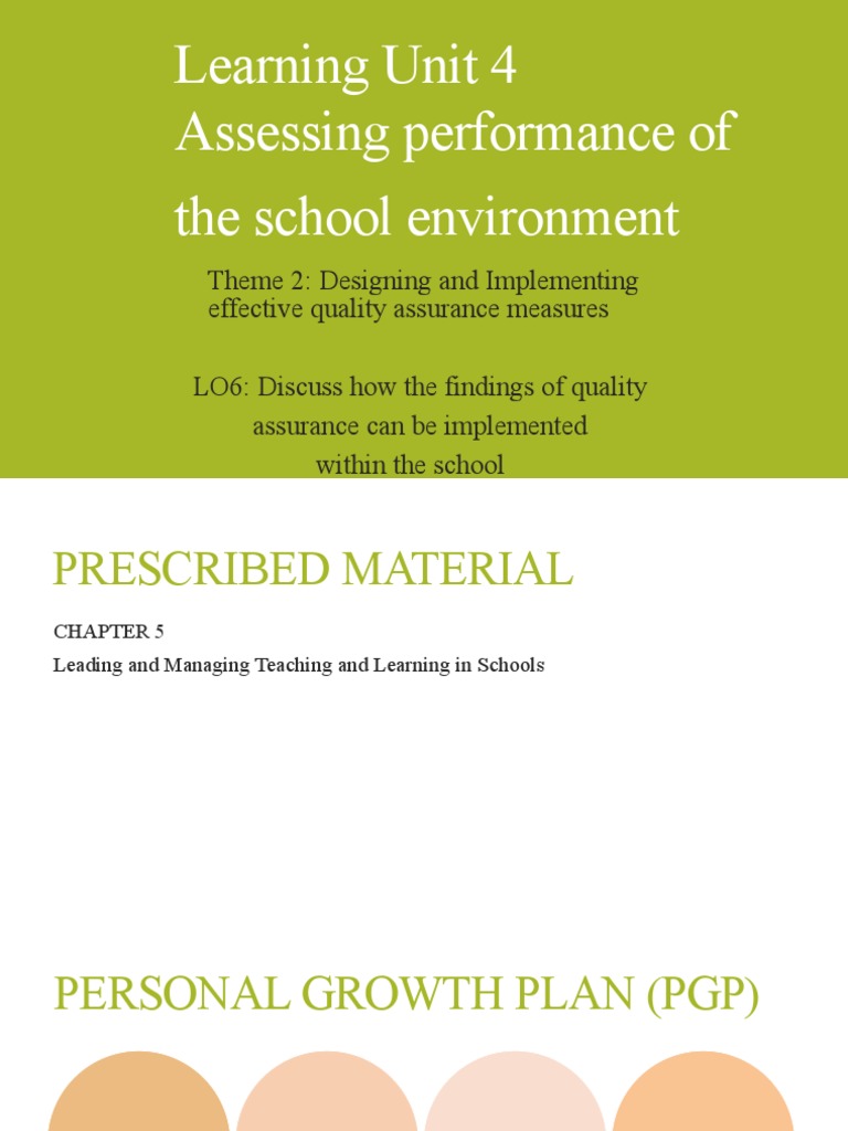 Implementing Quality Assurance in Schools | PDF | Information | Insight