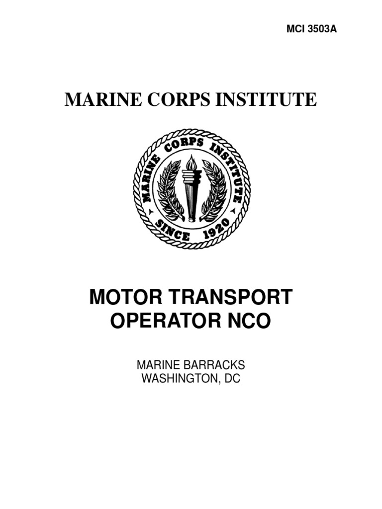 Motor Transport Operator NCO PDF