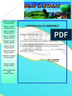 Certificate of Residency Blank