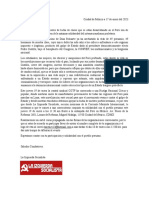 Carta Invitación en Solidaridad Con Perú