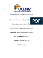 Asignatura: Mercado de Instituciones Financieras: Universidad Cristiana Evangélica Nuevo Milenio