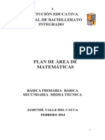 Plan de Area Conceptual Matematicas 2022 - Central de Bto Integrado