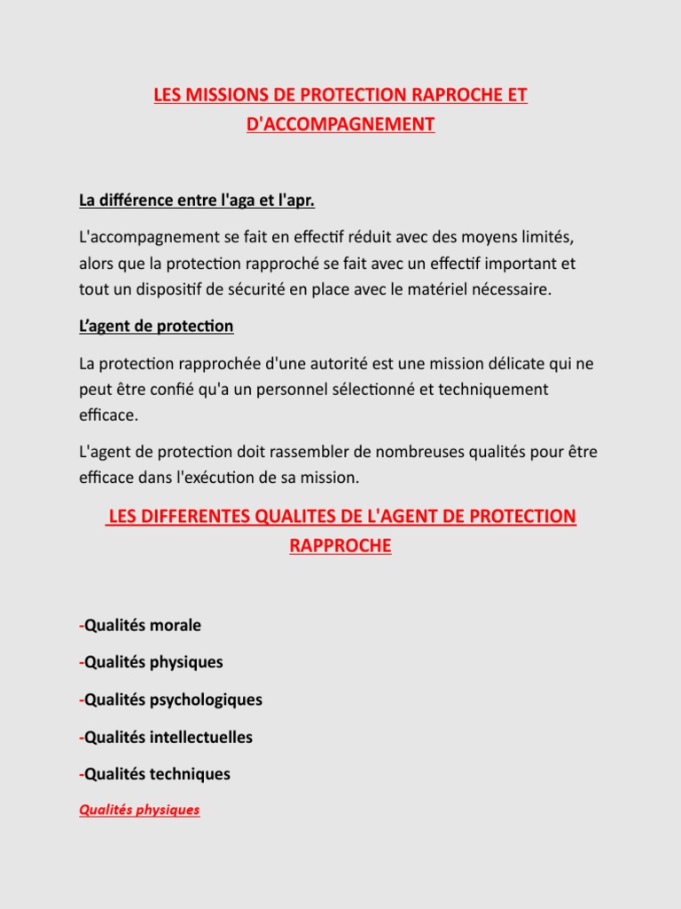 Missions de Protection Rapprochée | PDF | Voitures | Véhicules