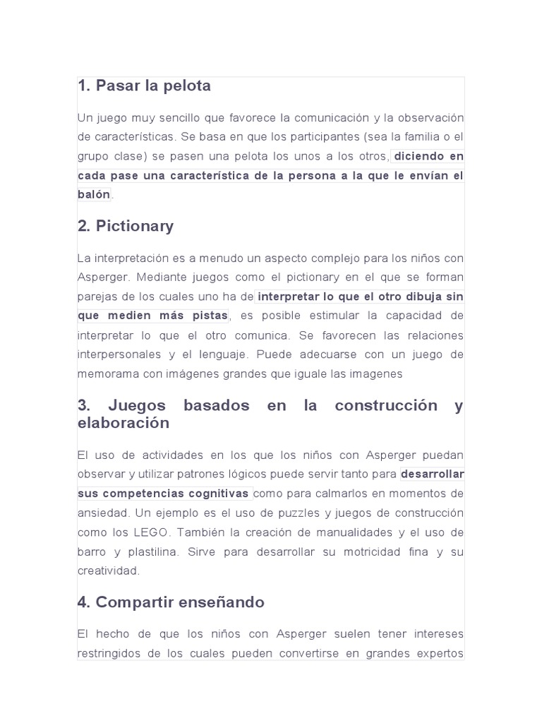 Actividades Asperguer | PDF | Las emociones | Síndrome de Asperger
