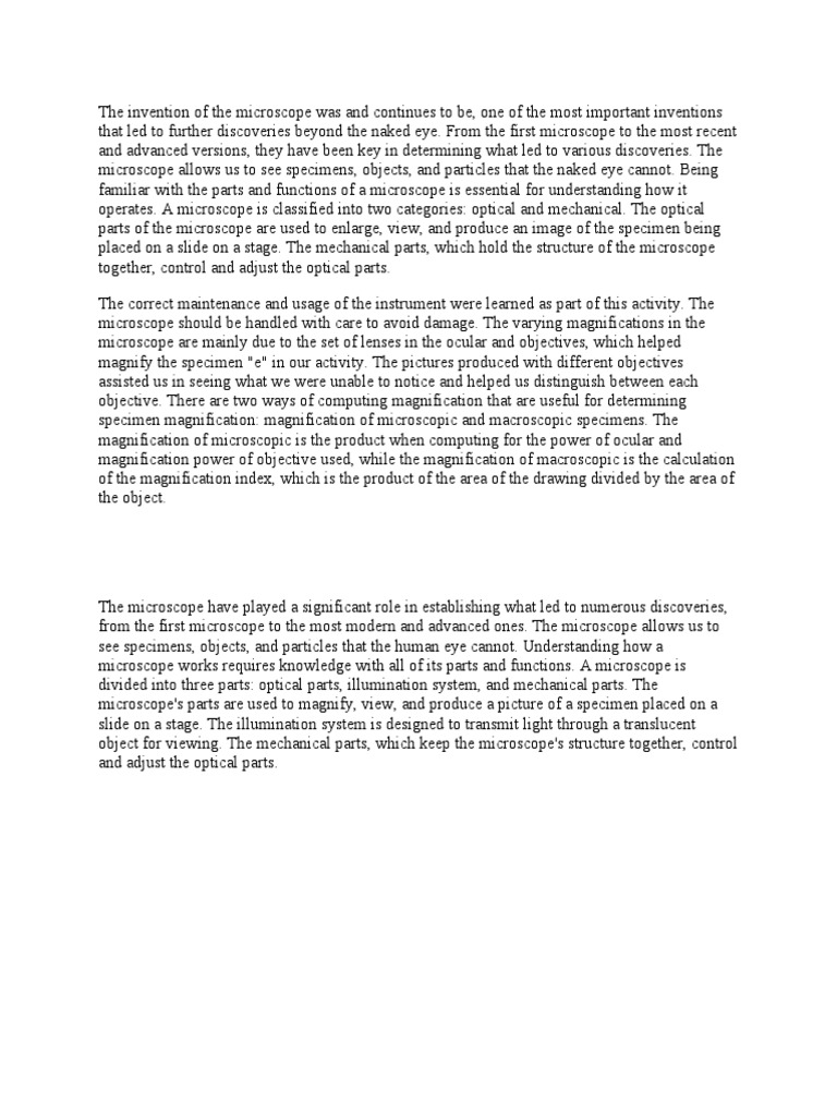 The Invention of The Microscope | PDF | Optics | Glass Engineering And ...