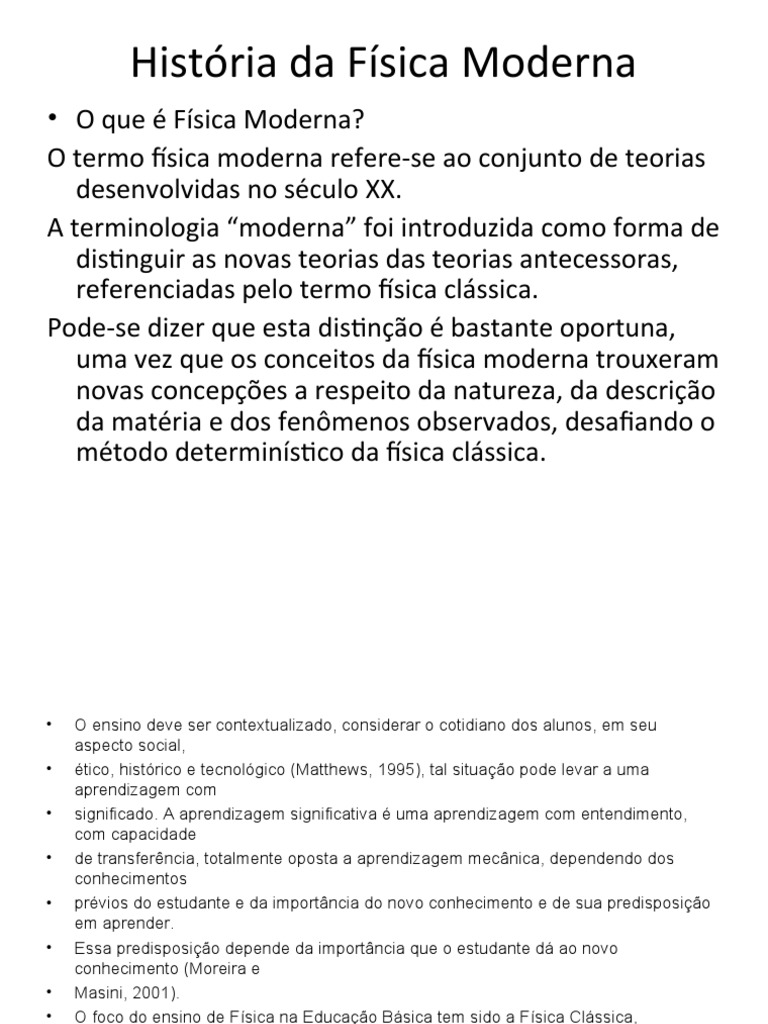 História Da Física Moderna | PDF | Física | Mecânica Quântica