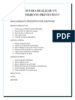 Pasos para Realizar Un Mantenimiento Preventivo