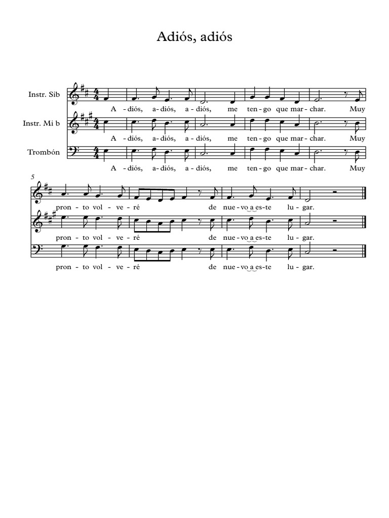 Adiós Adiós Partes Pdf