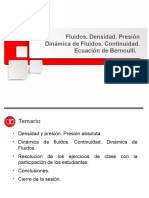 Fluidos Densidad Presión Ecuación Bernoulli