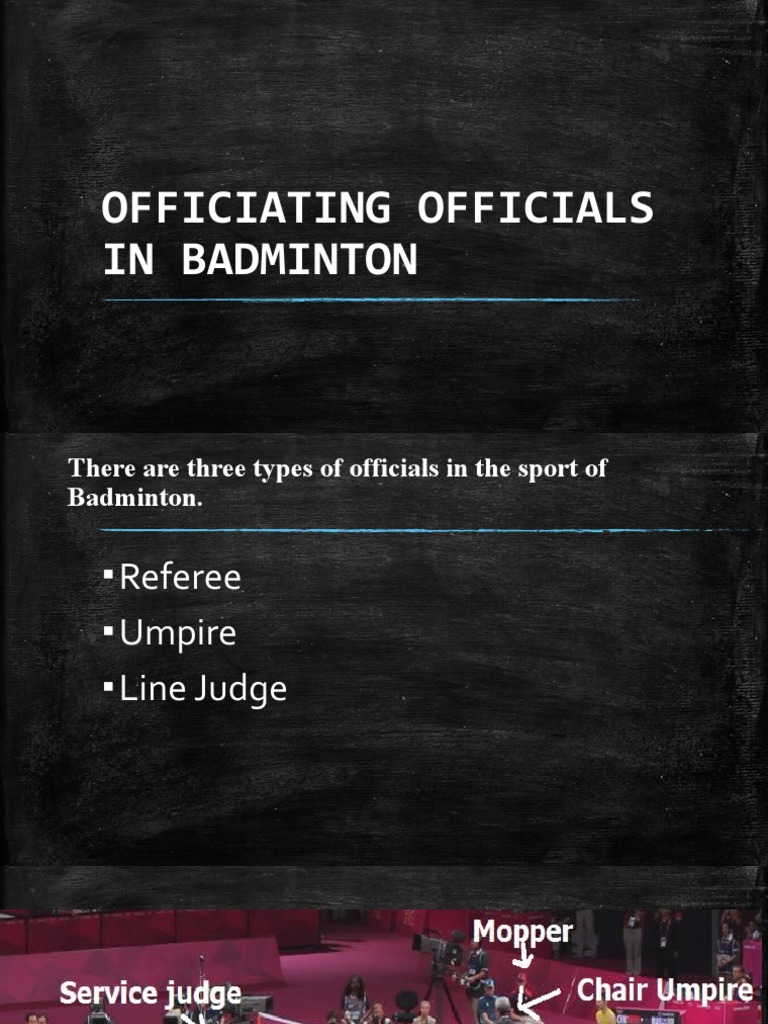 Officiating Officials in Badminton PDF