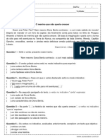 Atividade de Portugues Verbos No Modo Indicativo 7º Ano PDF