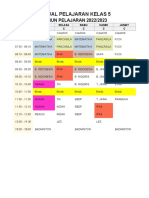 Jadwal Pelajaran Kelas 5 Tahun 2022