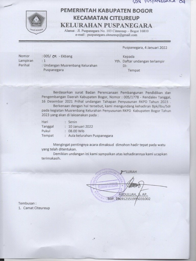 Undangan Musrembang | PDF