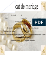 Certiificat de Mariage